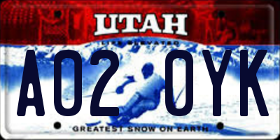 UT license plate A020YK