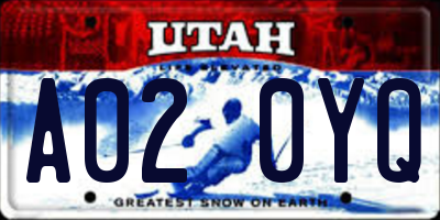 UT license plate A020YQ