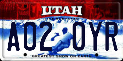 UT license plate A020YR