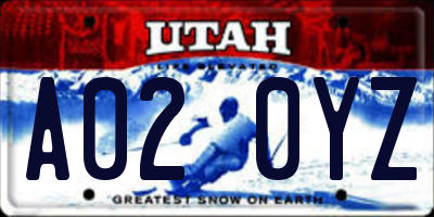 UT license plate A020YZ