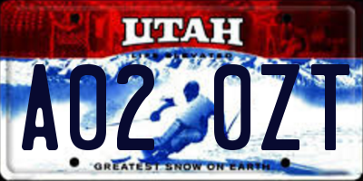 UT license plate A020ZT