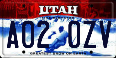 UT license plate A020ZV