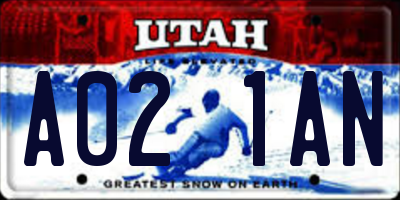 UT license plate A021AN