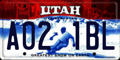 UT license plate A021BL