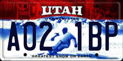 UT license plate A021BP