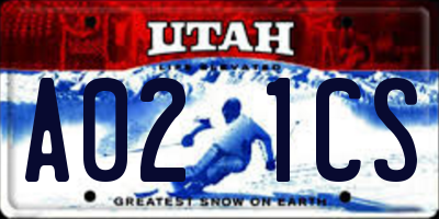 UT license plate A021CS