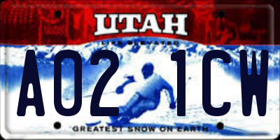 UT license plate A021CW