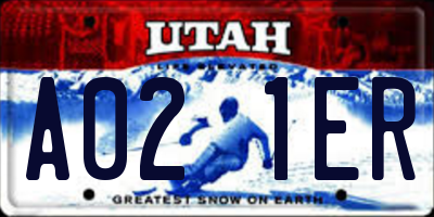 UT license plate A021ER