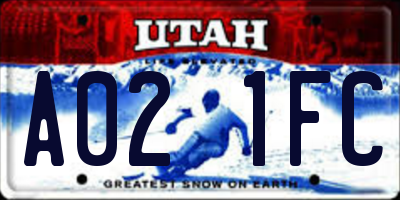 UT license plate A021FC