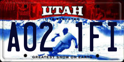 UT license plate A021FI