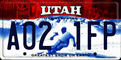 UT license plate A021FP