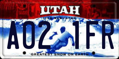 UT license plate A021FR