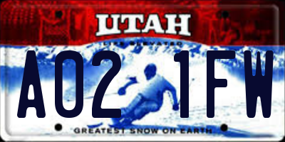 UT license plate A021FW