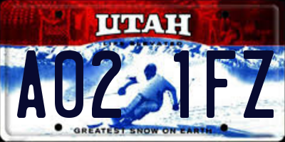 UT license plate A021FZ