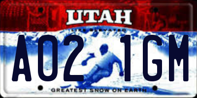 UT license plate A021GM