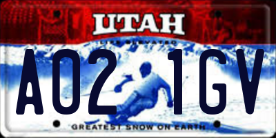 UT license plate A021GV