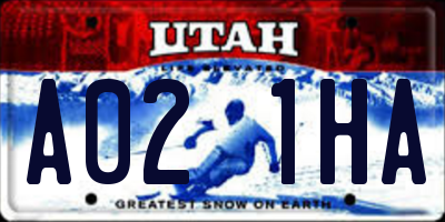 UT license plate A021HA