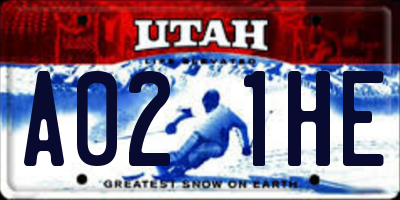 UT license plate A021HE