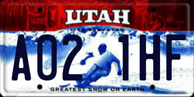 UT license plate A021HF