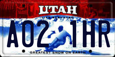 UT license plate A021HR