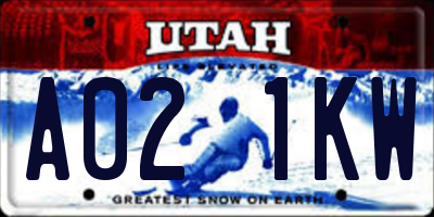 UT license plate A021KW