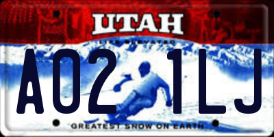 UT license plate A021LJ