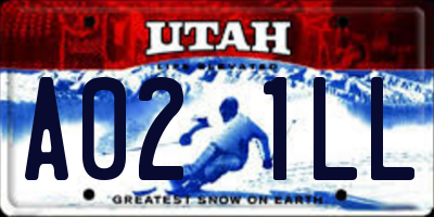 UT license plate A021LL