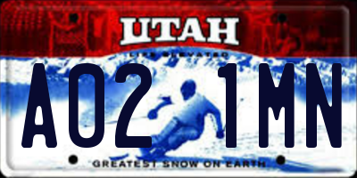 UT license plate A021MN