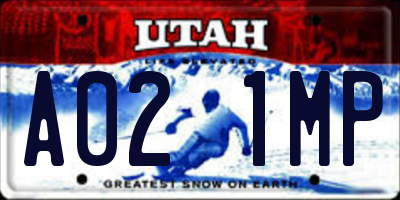 UT license plate A021MP