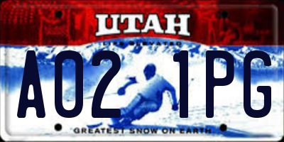 UT license plate A021PG