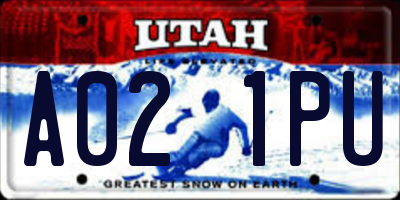 UT license plate A021PU