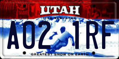 UT license plate A021RF