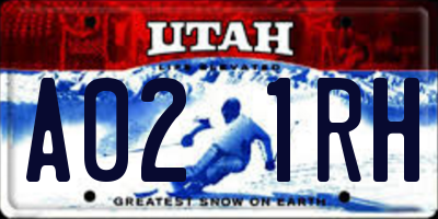 UT license plate A021RH