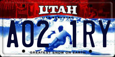 UT license plate A021RY