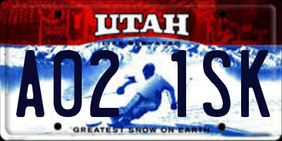 UT license plate A021SK