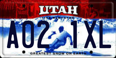 UT license plate A021XL