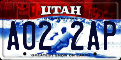 UT license plate A022AP