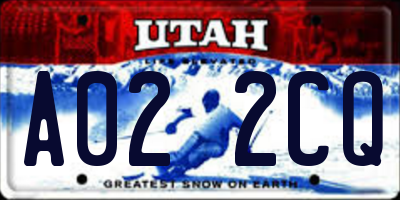 UT license plate A022CQ