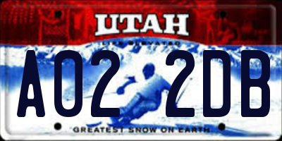 UT license plate A022DB