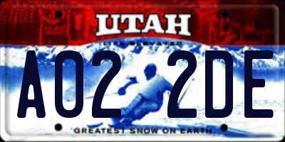 UT license plate A022DE