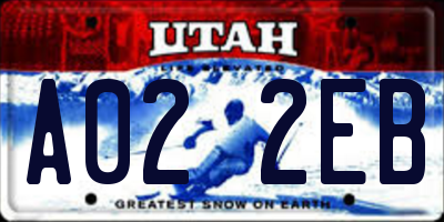 UT license plate A022EB