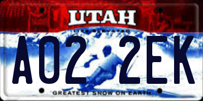 UT license plate A022EK