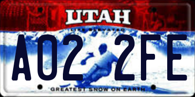 UT license plate A022FE