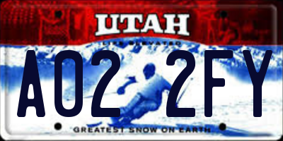 UT license plate A022FY