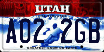 UT license plate A022GB