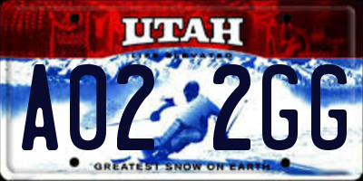 UT license plate A022GG