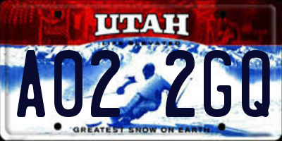 UT license plate A022GQ