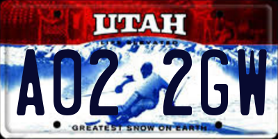 UT license plate A022GW