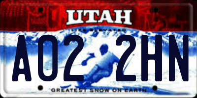 UT license plate A022HN