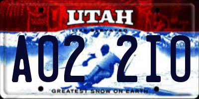 UT license plate A022IO